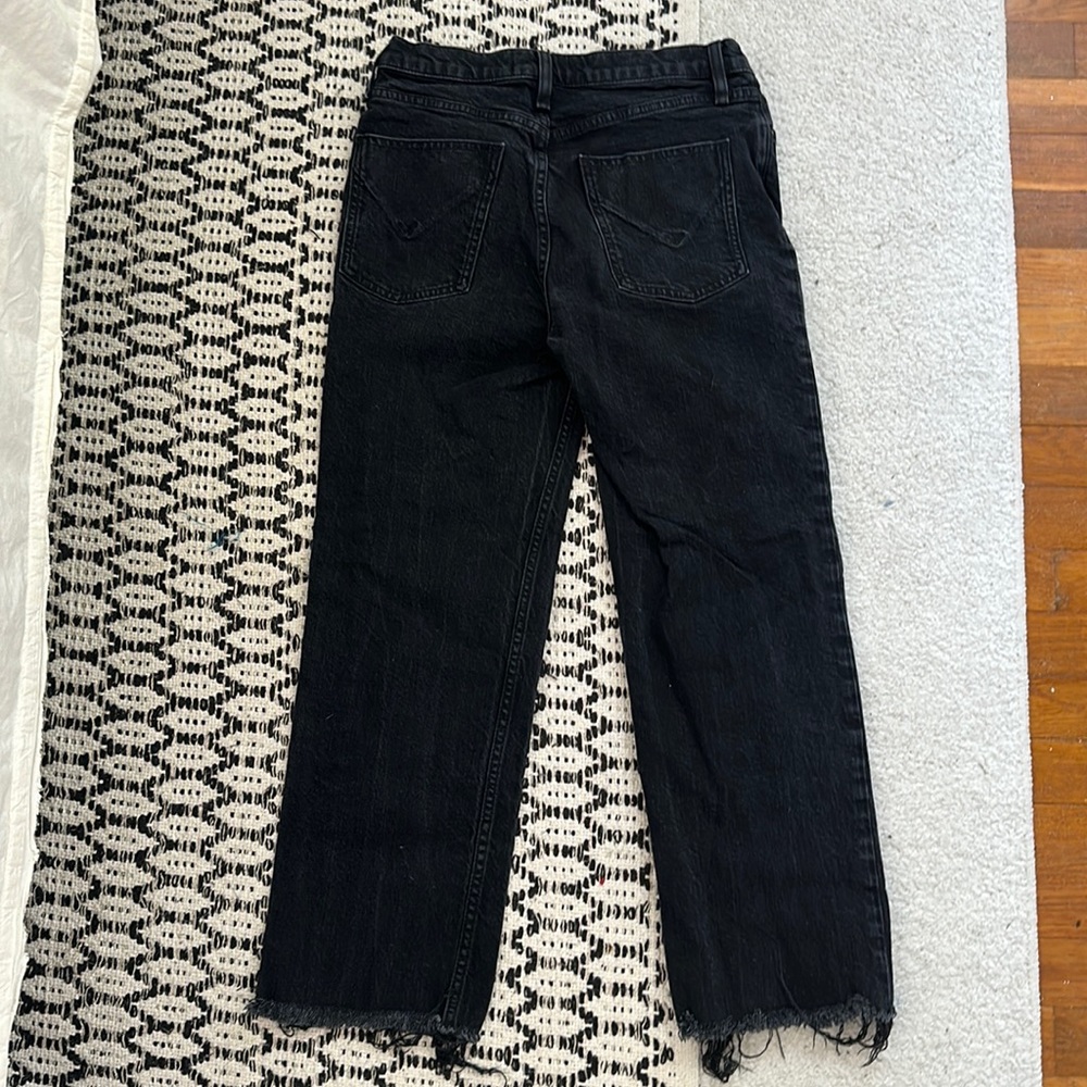 Hudson Black Denim Remi Straight Cropped Jeans